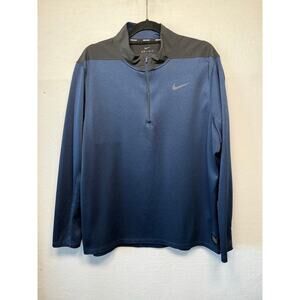 NIke Golf Dri-Fit Performance 1/4 Zip Pullover, Blue/Black, Size XL